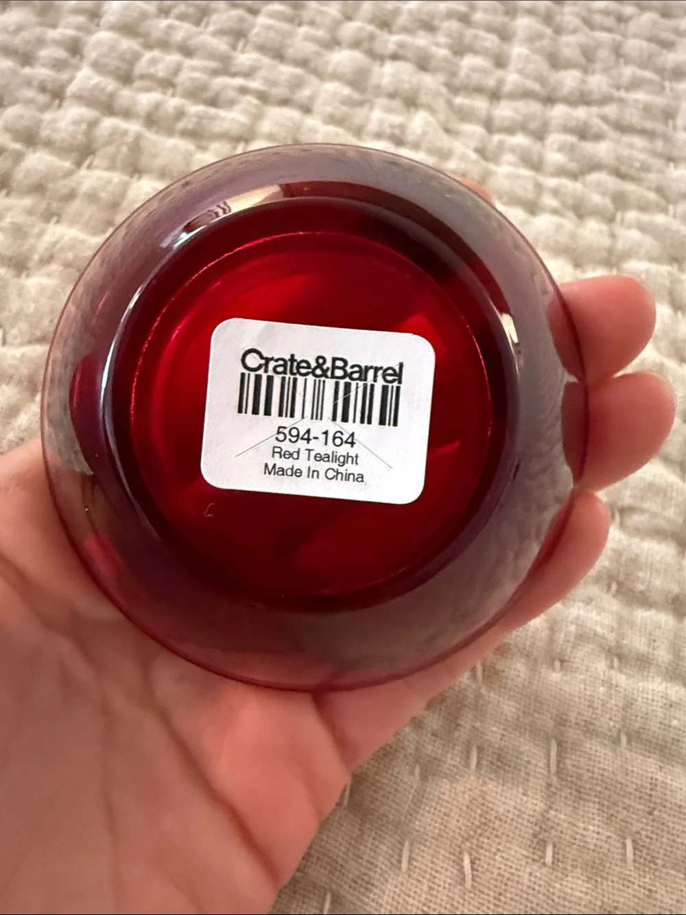 Red Glass Tealight Candle Holders - Set of 14 Crate and Barrel